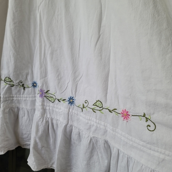Goald Coast 100% Cotton Embroidered Prairie Dress White XL - Picture 8 of 9